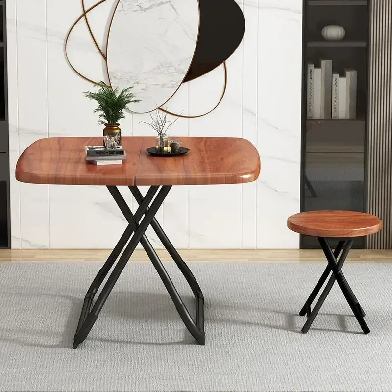 Home furnitureFolding  Dining  Household Dining Table Space-saving Foldable Simple Small Square  Rental Portable Table