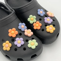 12Pcs Cute Flower Shoe Accessories Charms For Women's Sandals DIY Parts New Designer Shoe Pins Fit Girl's Clogs Funny Decoration