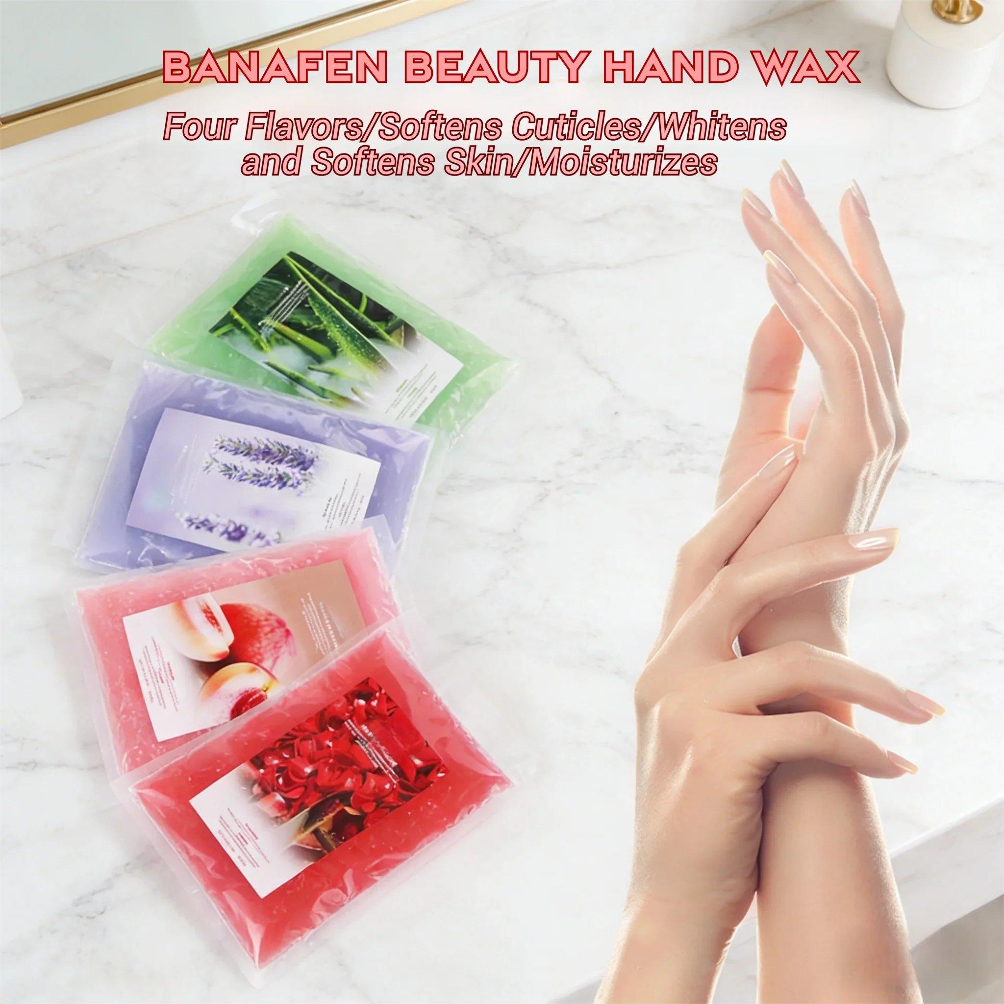 Paraffin Wax Refill Blocks, 4 Natural Scents Hydrating Paraffin Wax for Hands Feet Spa