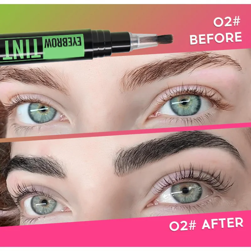 1 Stuk Borstel Wenkbrauw Tint Kleurstof Waterdichte Langdurige Zwarte Bruine Kleur Wenkbrauw Gel Verf Tint Mascara Make-Up Tool Wenkbrauw Versterker Crème