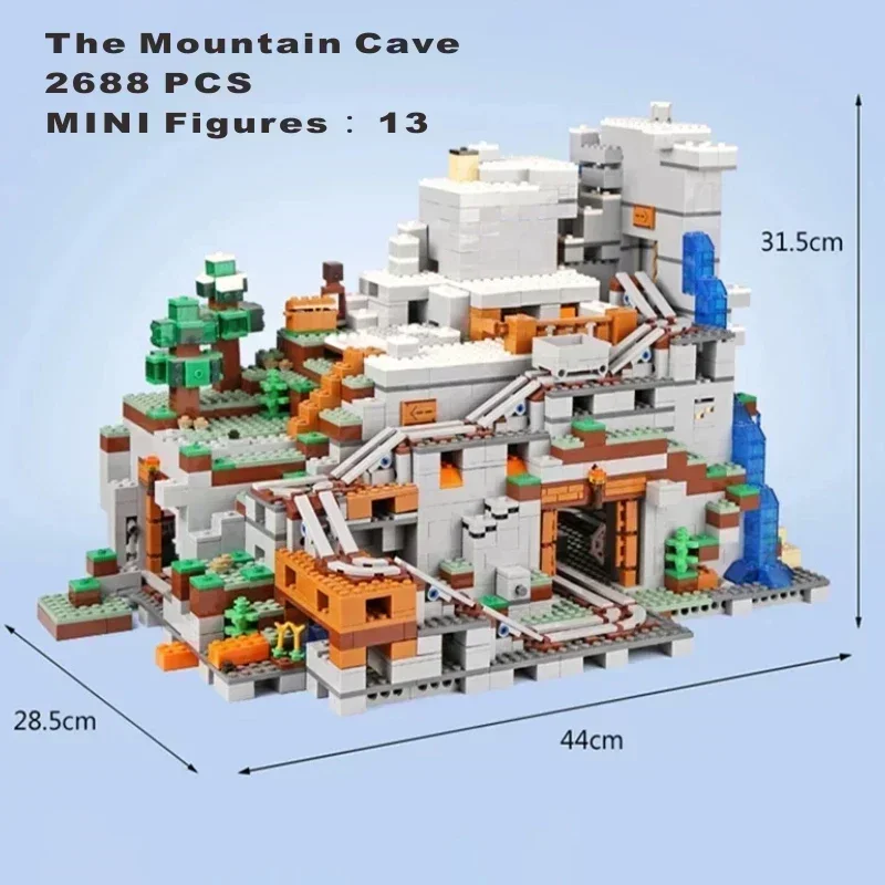 2688PCS The big mountain cave Building Blocks Bricks Educational Toys Compatible MInecraftingly Birthday Christmas Gifts 21137