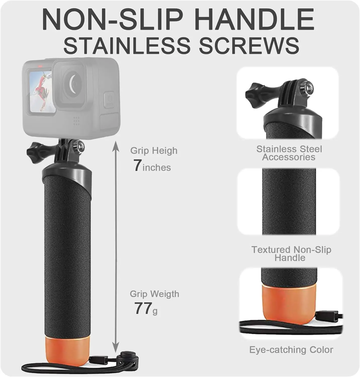 Poignée flottante monopode étanche pour Insta360 X5 X4 X3/ACE/GoPro Hero 13/12/11 Session DJI Osmo Action 5 Pro 4 3, accessoire