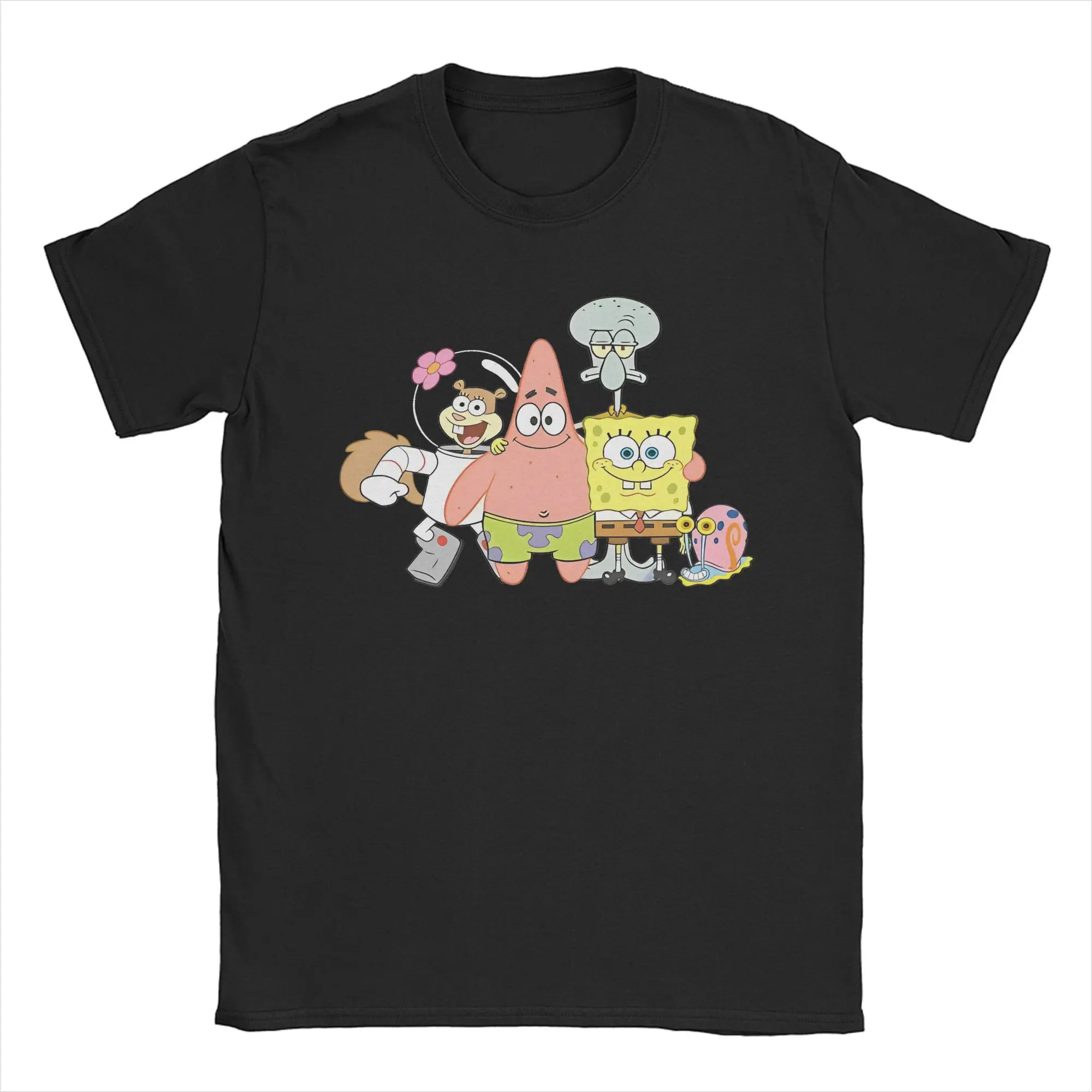 S-Sponge bob Graphic T Shirts for Men Women Sandy Pure Cotton  Tee Shirt Clothes