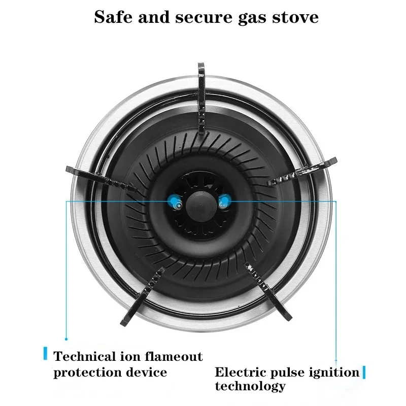 Per uso domestico 220v Per uso domestico Risparmio energetico Gas naturale Stufa a gas liquefatto Stufa singola Protezione termocoppia Pannello in vetro temperato