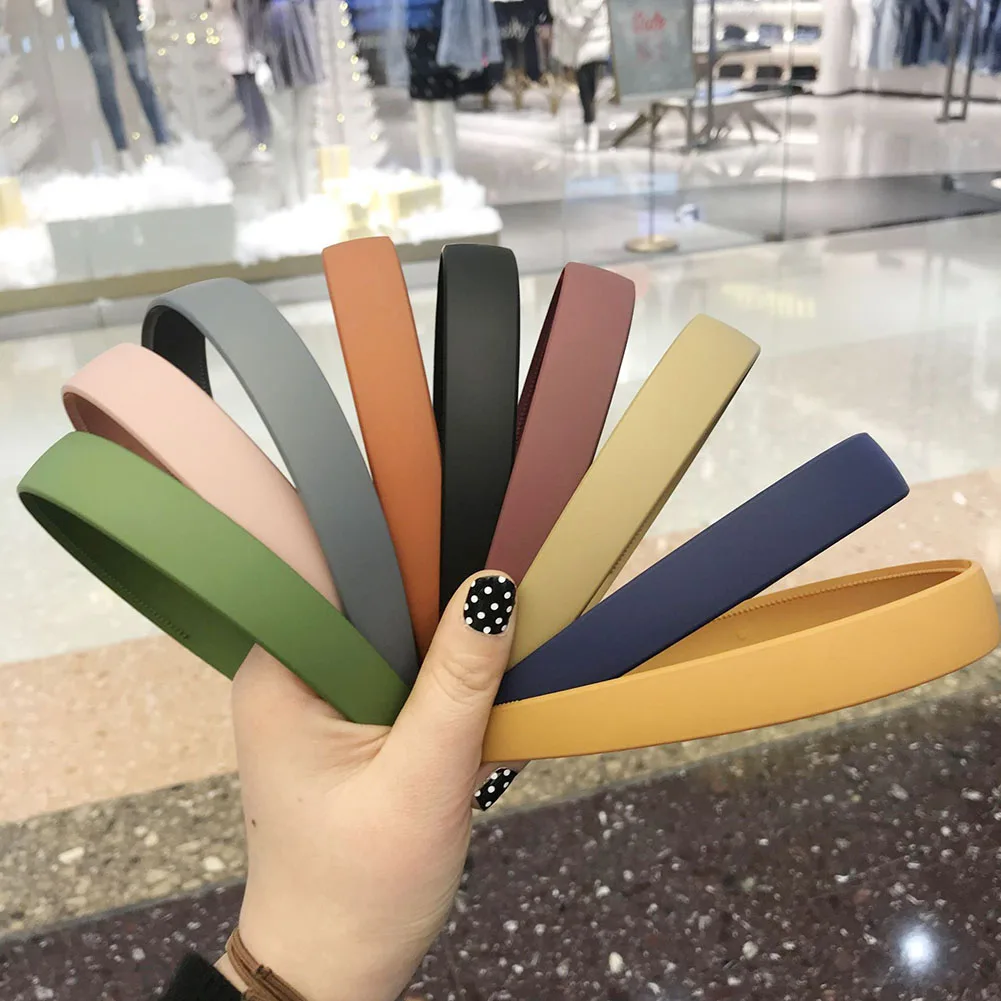 Candy Color Plastic Fashion Headband Plastic Headbands Frosted Hair Accessories For Woman Girls Anti-Slip Hair Hoop Headwear