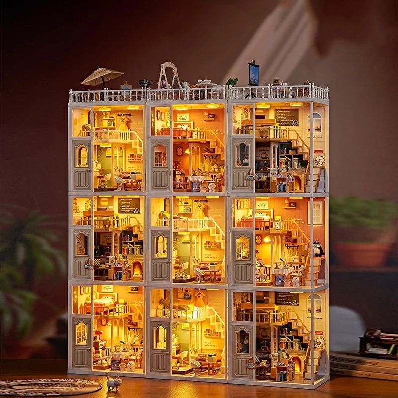 

DIY Plastic Miniature House Kit Modern Loft Mini House with Accessories Model Kits 3D Puzzle for Adults Birthday Gifts