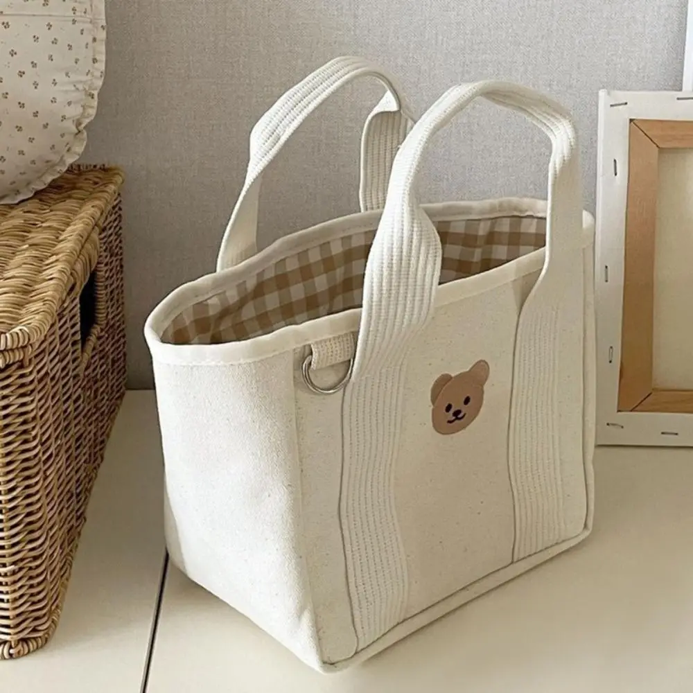 

Casual Bear Pattern Cartoon Mommy Bag Lightweight Drawstring Baby Diaper Bag Waterproof Handheld Nappy Handbags Women