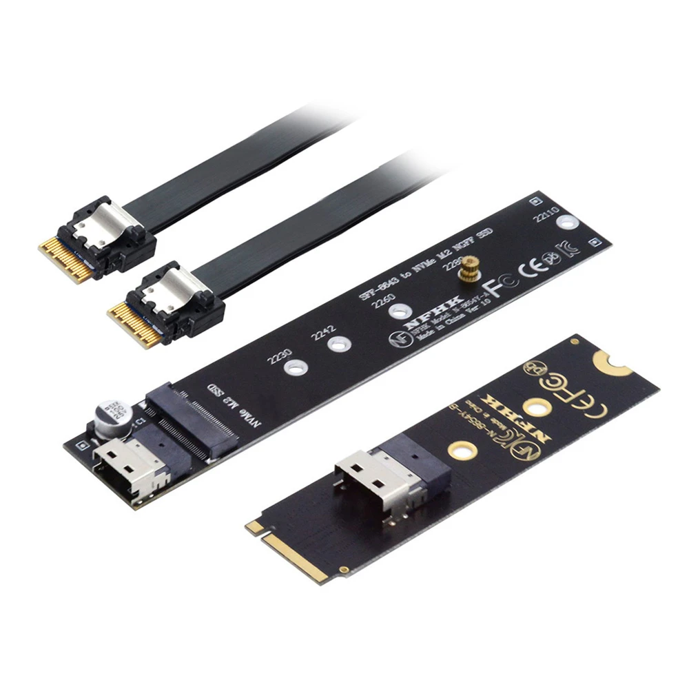 NGFF สายต่อขยายแบบ M-Key NVMe ตัวผู้-ตัวเมีย40ซม. พร้อมขั้วต่อ SFF-8654สำหรับเมนบอร์ด SSD 2280/22110