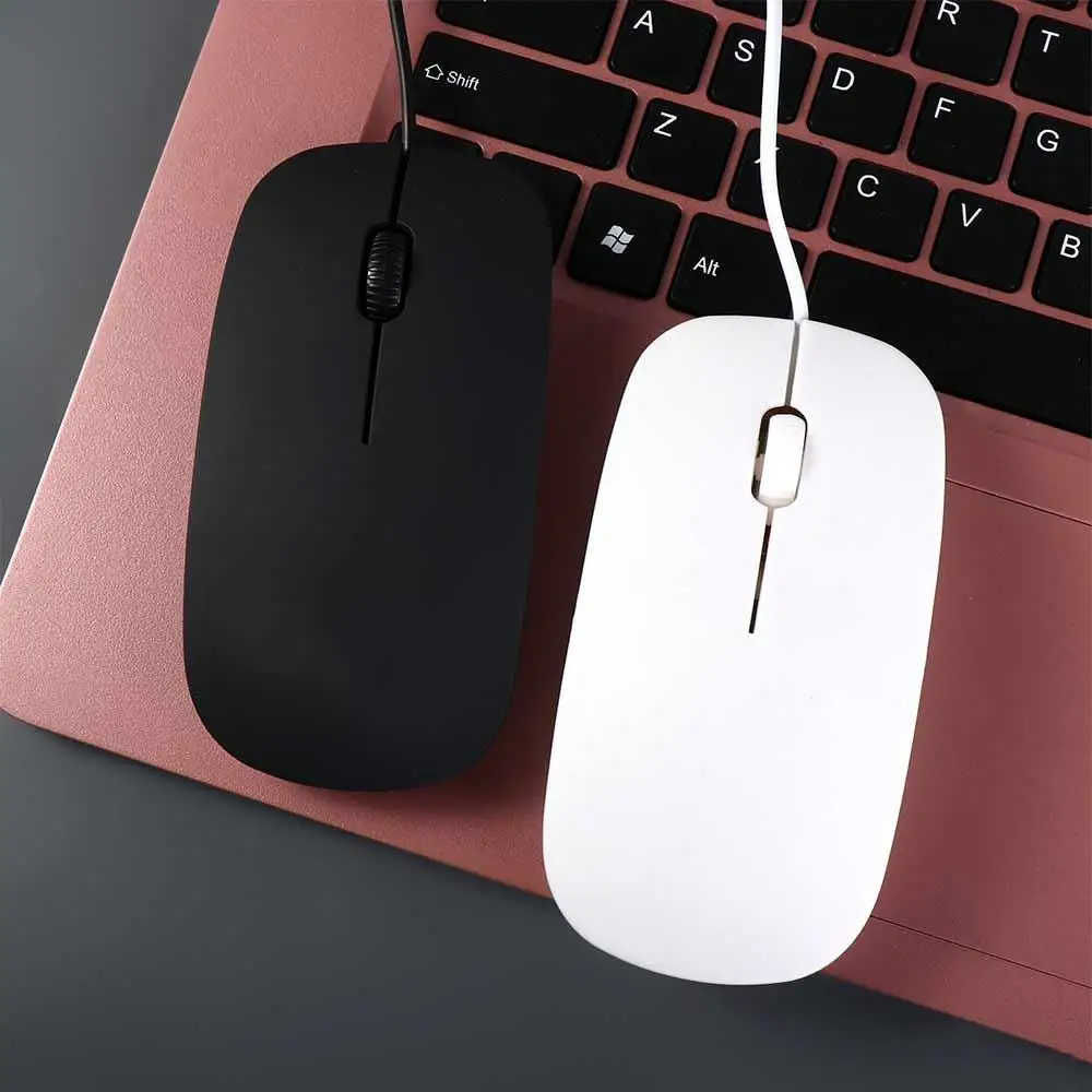 Notebook For Pc Gaming Mouse 1200dpi Black White Ultra Thin Wired Mouse Computer Mouse Optical Mouse Usb Wired Mouse