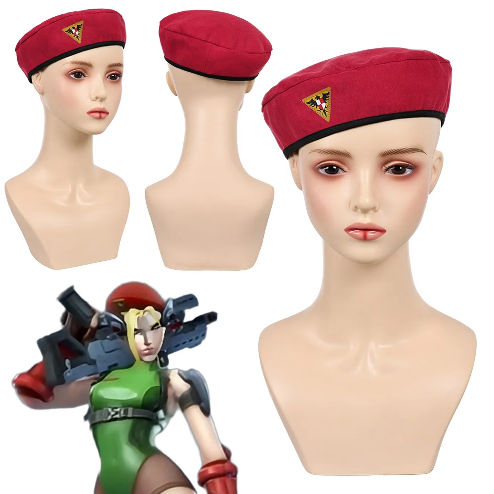 Game OW Cosplay Cammy White Clothing Outfits Accessories Red Hat Roleplay Hallowmas Costume Party Carnival Role Play Prop
