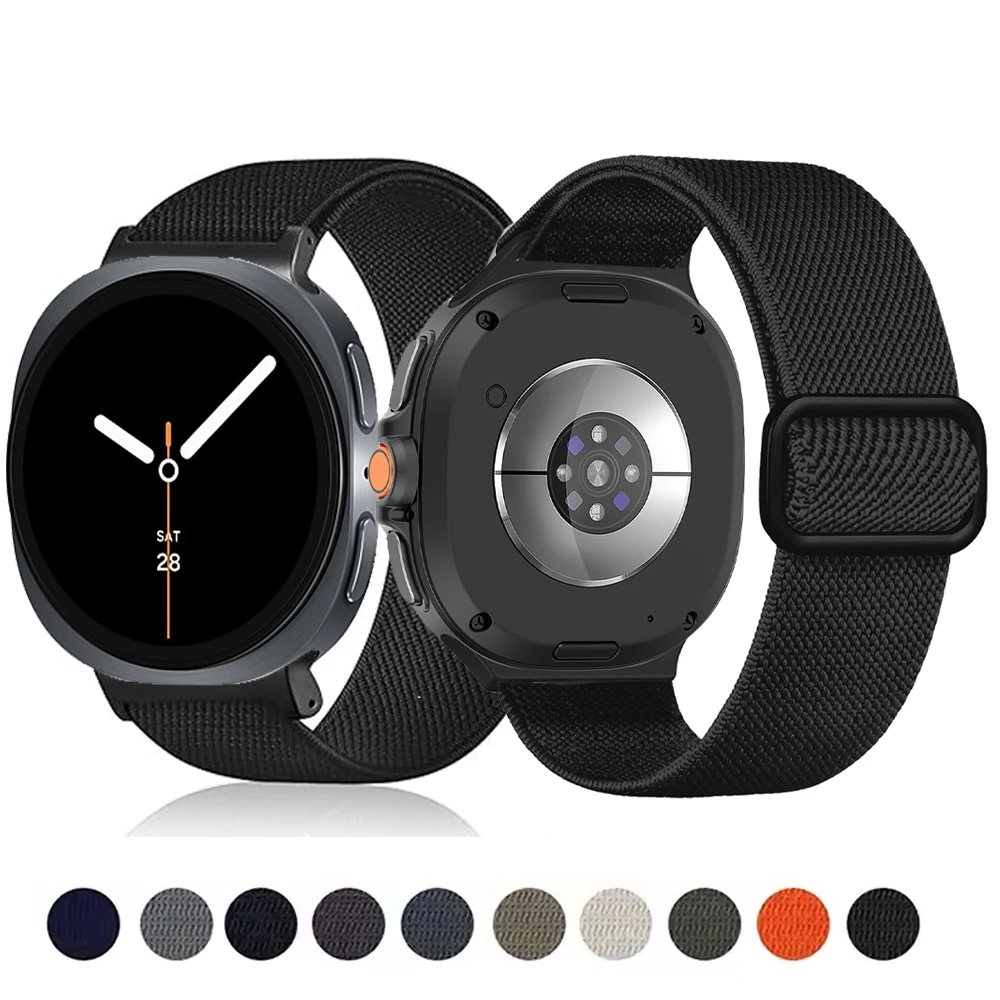 삼성 갤럭시 워치 8 44mm 40mm 46mm용 탄성 스트랩 스크런치 나일론 스포츠 손목 밴드 갤럭시 워치 8 클래식 밴드