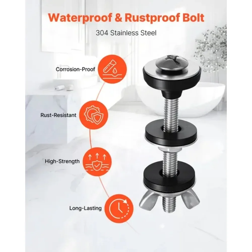 Universelles WC-Schrauben-Set zum Schüssel, robustes WC-Bolzen-Dichtungsset, 2er-Pack