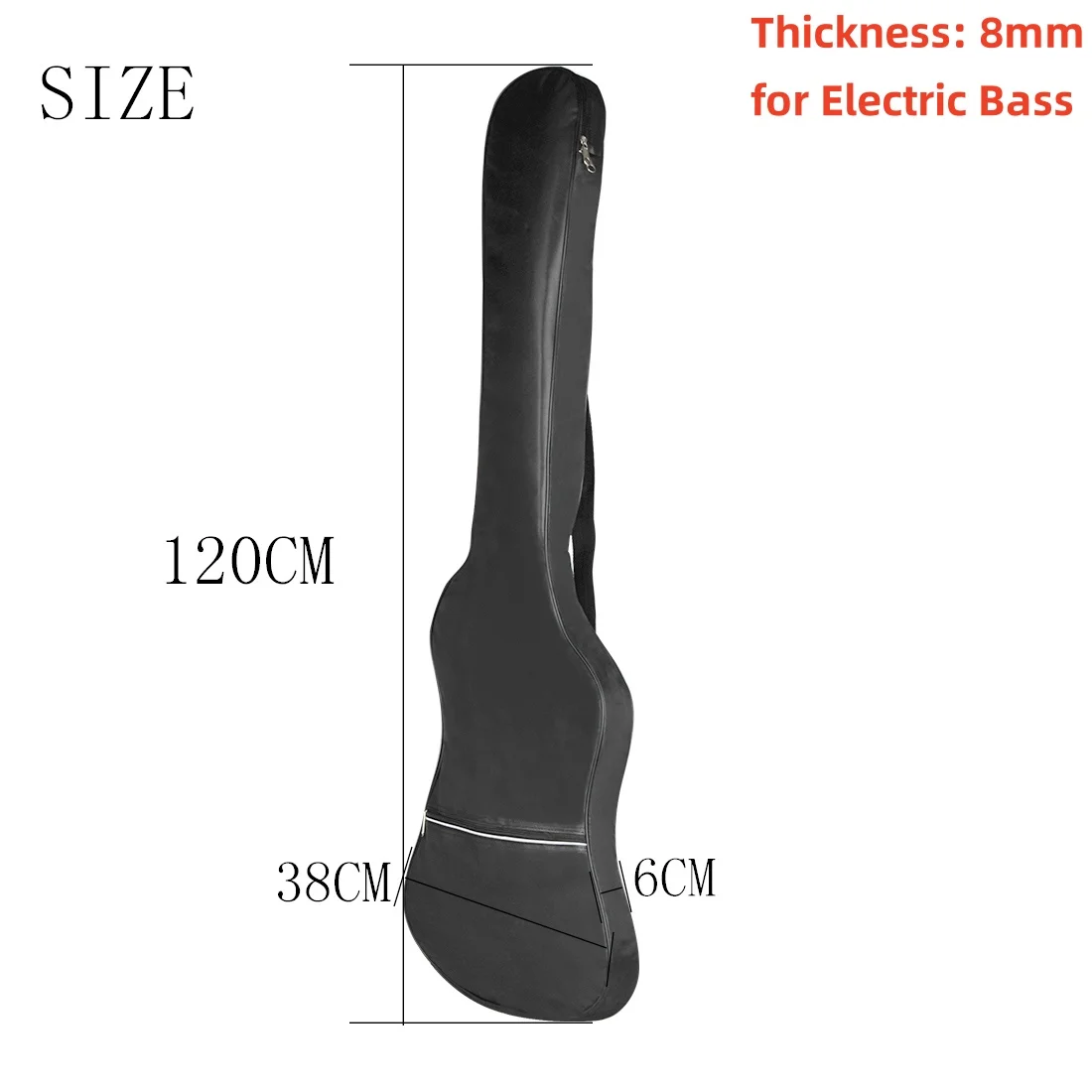 39-48 Zoll Oxford Stoff Pad 8-10mm Baumwolle Verdickung Doppel Riemen E-gitarre E-bass Fall, wasserdichte Abdeckung Rucksack – Detail 26