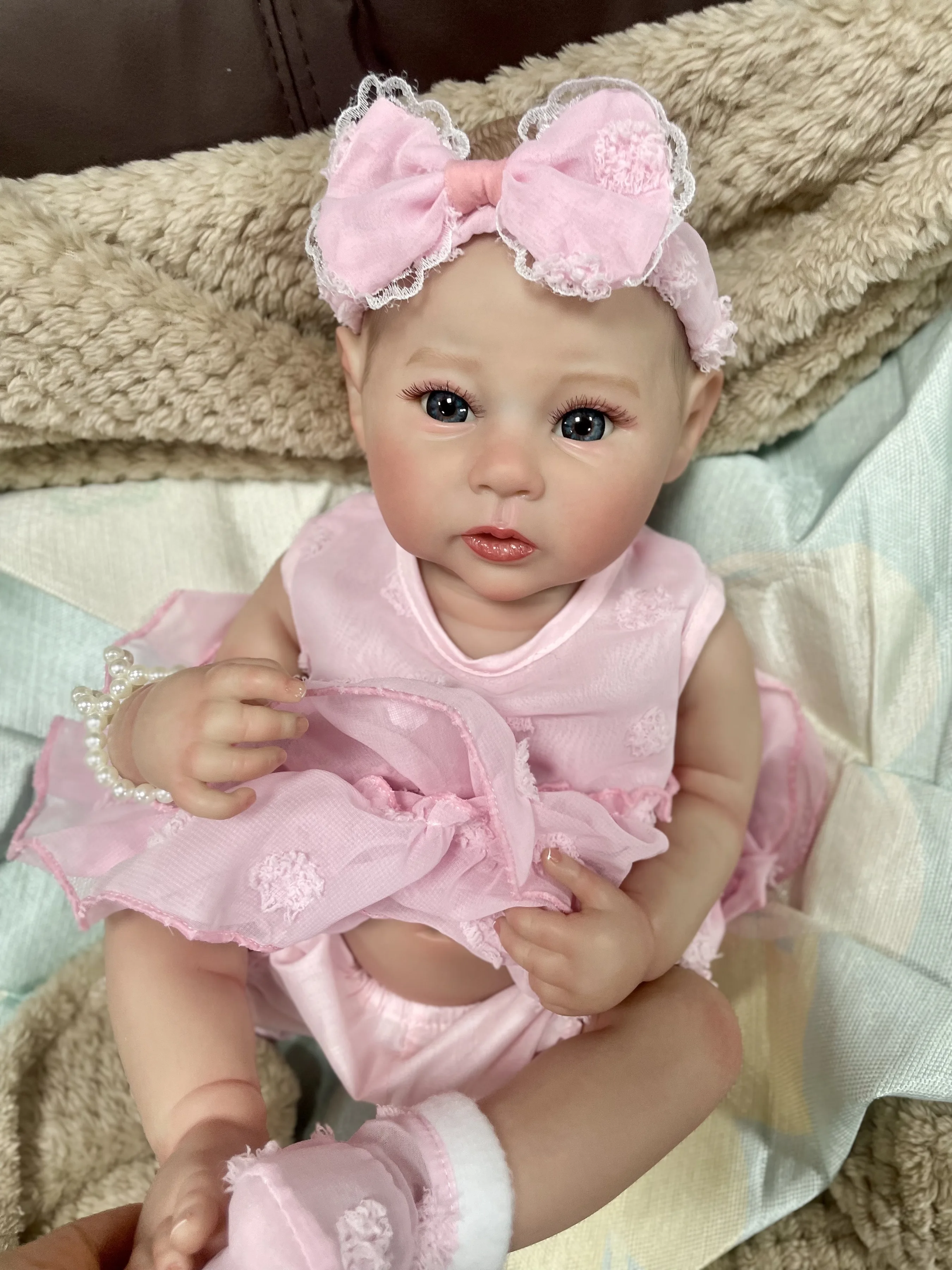 Muñecas Reborn de vinilo de cuerpo completo para niña Reborn de cuervo de 18 pulgadas, piel pintada en 3D lavable, muñeca recién nacida, regalo de Navidad
