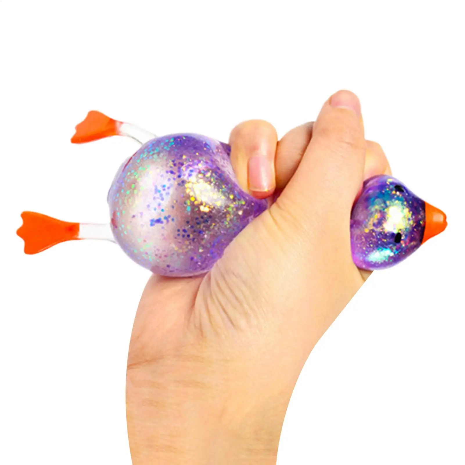 1pc Squishys Glitter Duck Kids Fidget Toy Animal Sugar Stress Ball Stress Relief Sensory Toy Party Favors Easter Basket Stuffers