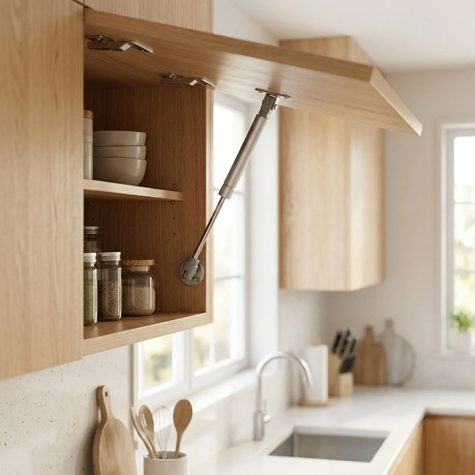 Hydraulic Gas Spring Stay Strut for Cabinet Door Lift Up Support Rod for Kitchen Bathroom and Furniture Applications