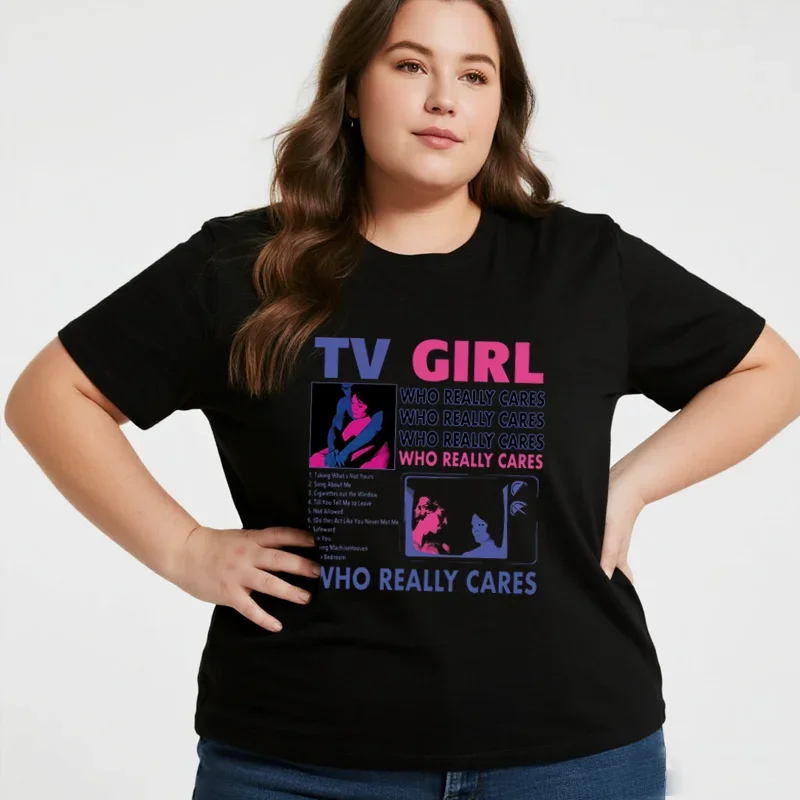

Trendy TV Girl Lovers Rock Song Plus Size Women's Clothing Summer Fashion Trend Hip Hop Streetwear Teen Clothing Children Shirt