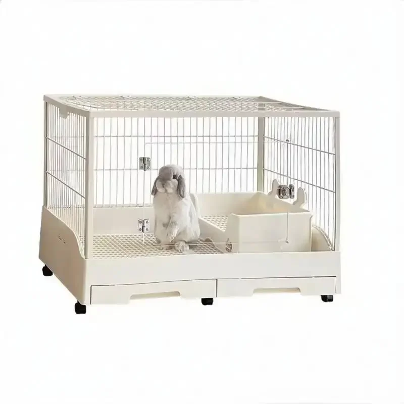 Large domestic drawer type rabbit cage to prevent rabbit chinchilla and other pet urine, candy color rabbit nest