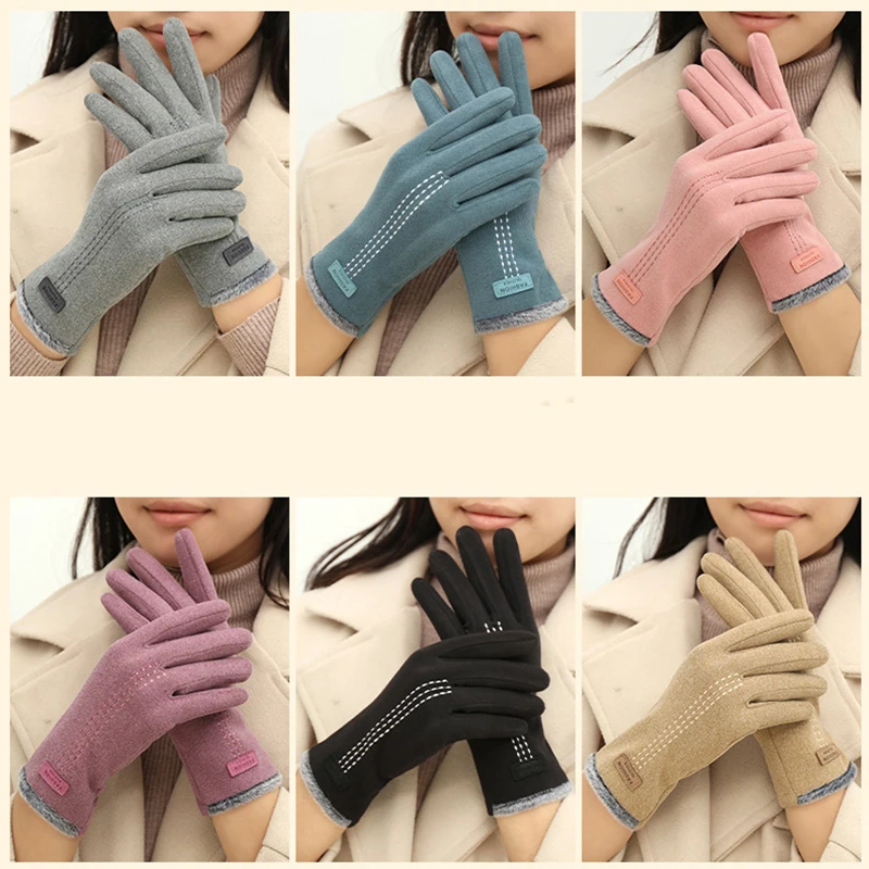 2022New Fashion Lady Glove Mittens Women Winter Elegant Vintage Touch Screen Driving Keep Warm Windproof Gloves Dropshiping G177