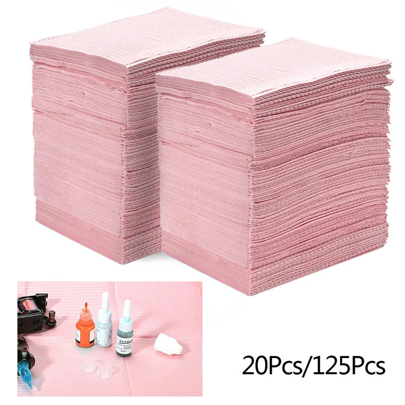 

20/125Pcs Absorbent Tattoo Tablecloth Disposable Tattoo Cloth Towel Cleaning Pad Waterproof Medical Paper Tablecloth Pad Double