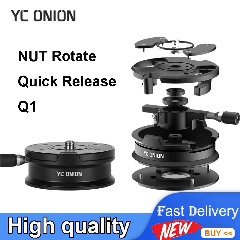 

YC Onion NUT Rotate Quick Release Connect Tripod Monopod Mount Adapter Quick Release Plate Clamp For DSLR Camera Slider Rail