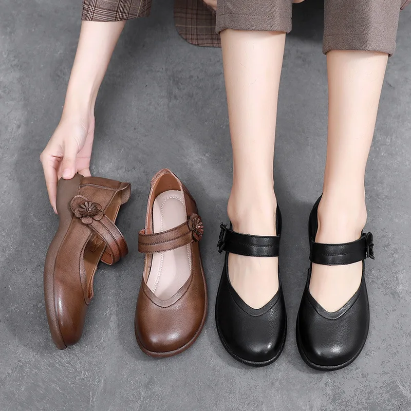 Retro Woman Shoes Soft Casual Female Sneakers Slip-on Shallow Mouth Round Toe Flats Grandma Summer New Slip On Dress Rubber Hook