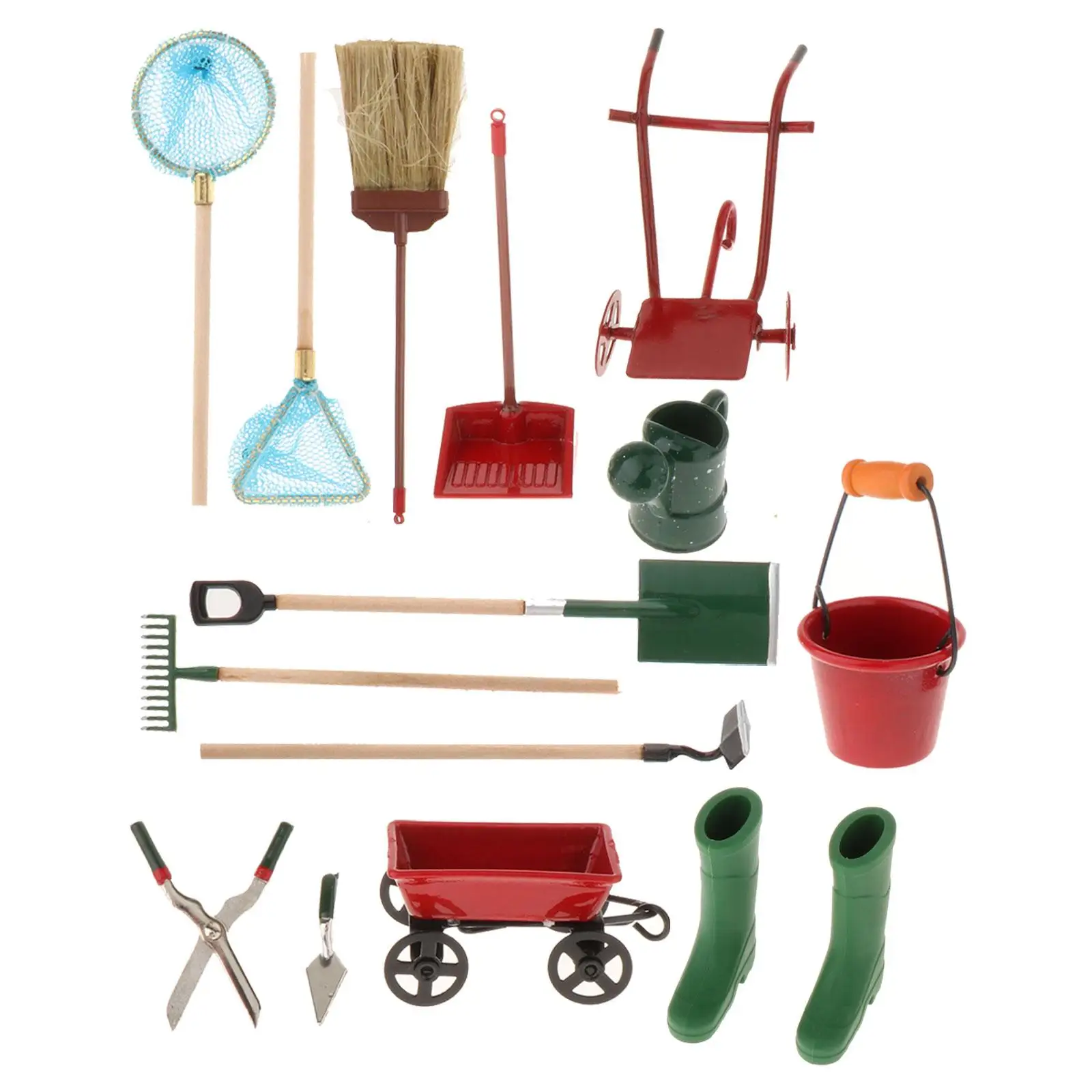 

14Pcs Miniature Fairy Garden Farming Tools, Mini Dollhouse Set DIY Accessory Doll House Accessories Miniature Garden Tools,