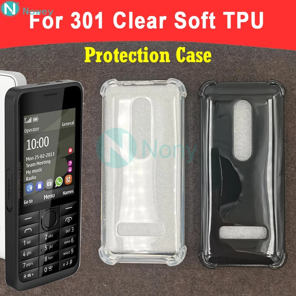 Nowey 301 Case For Nokia 301 Mobile Phone Clear Soft TPU Back Case Protection Cover