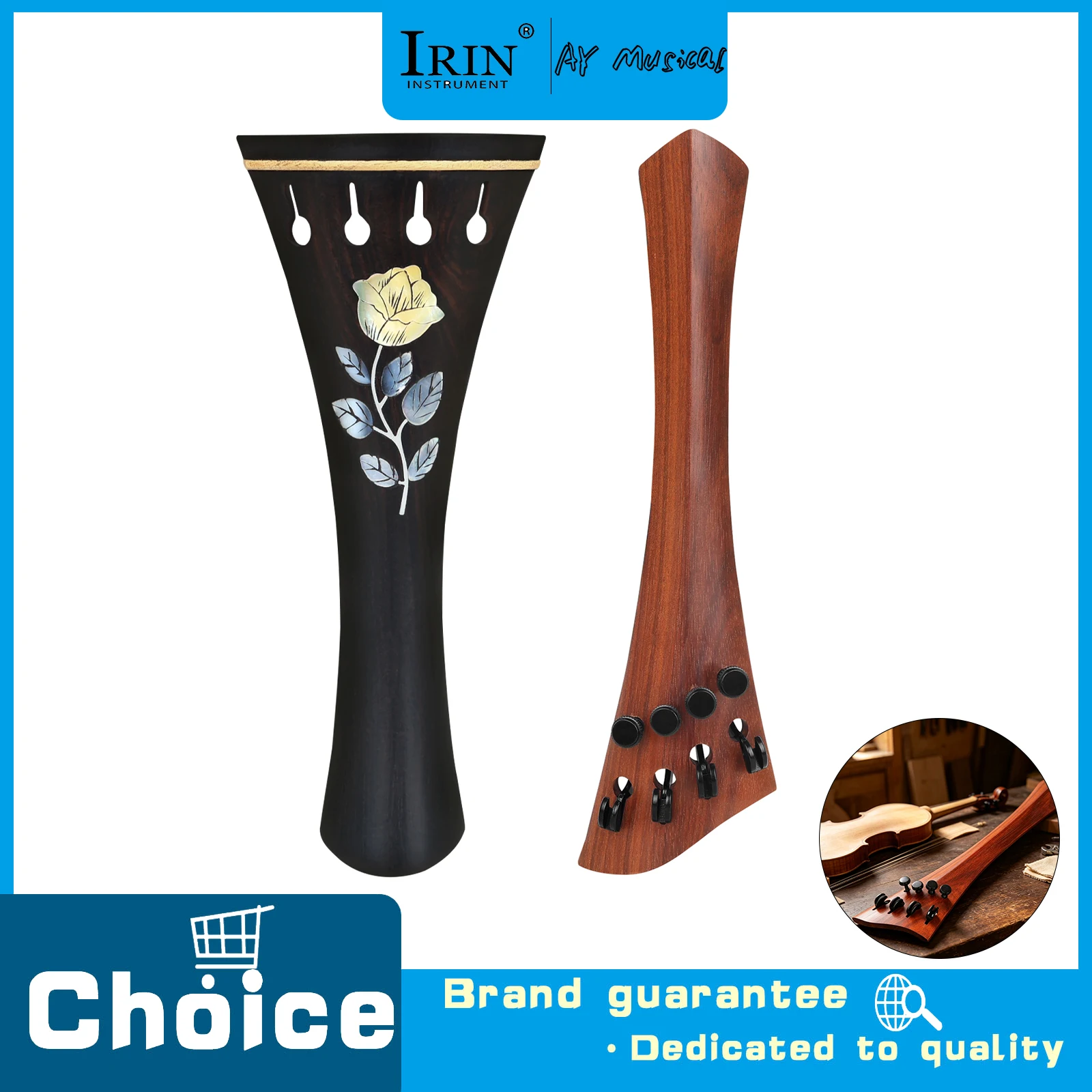 4/4 Violin Ebony Tailpiece Triangular Redwood Cello Tailpiece Wear-resistant Hard Wood for Instrument Maintenance Replacement