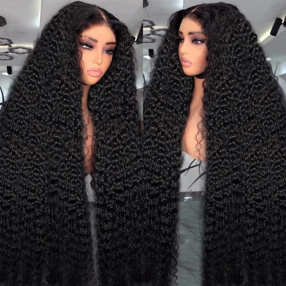 30 32 40 Inch Curly 13x6 HD Transparent Lace Frontal Wig 100% Human Hair Wigs Deep Wave 13x4 Lace Front Wig Brazilian Water Wave