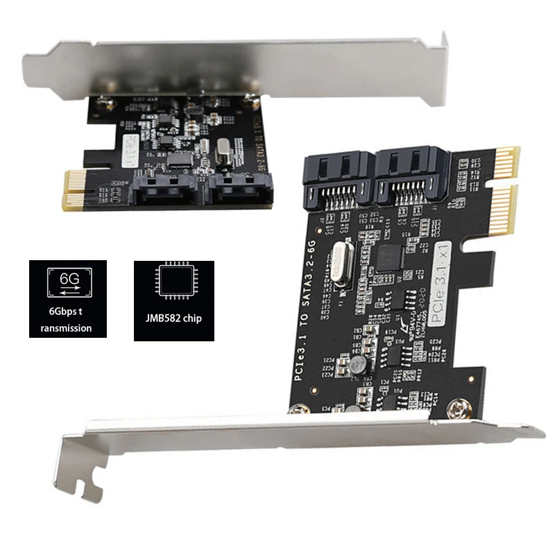

PCI-E Riser Card Adapter 6 Gbps PCIE SATA Expansion Card Extender PCIe Converter PCI-E to Sata3.0 Adapter Game PCIE Card for PC