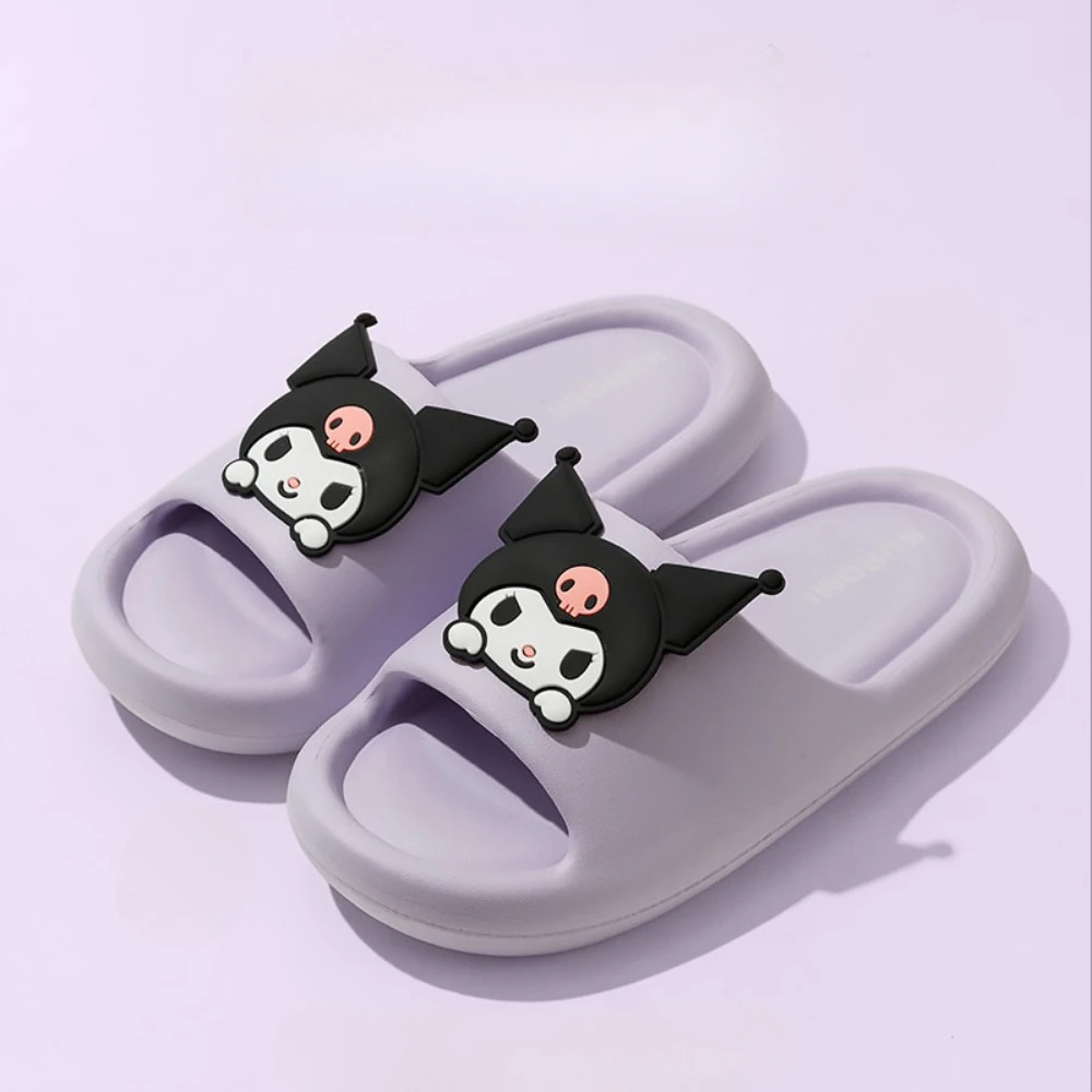 Sanrio Kuromi Slippers Kawaii My Melody Cinnamoroll Anime Thick Soft Non-slip Sandals Fashion House Shoes Women Girls Gift