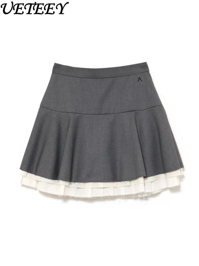 

Japanese Style Summer New Hot Girl College Style Ruffles A-Line Short Skirt Pants Fashion Versatile High Waist Pleated Skirt