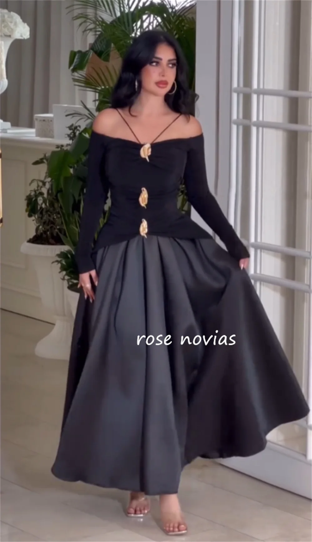 Maßgeschneiderte Jersey-Midikleider mit Pailletten und Falten, schulterfrei, A-Linie, maßgeschneiderter Anlass, klassisch, elegant, hohe Qualität