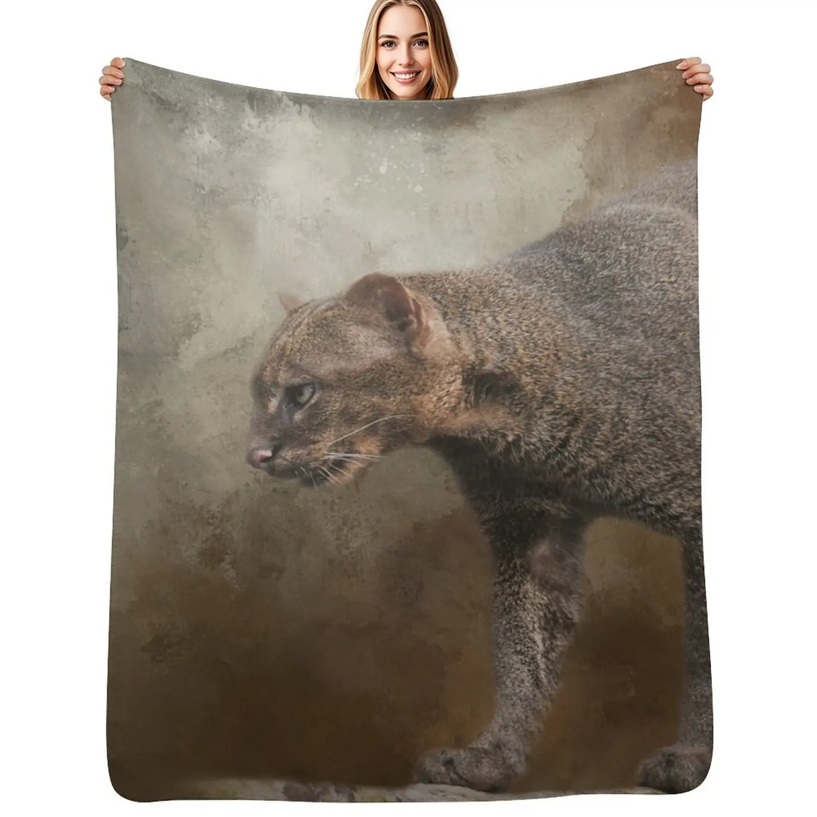 

Jaguarundi Cat One Throw Blanket Reusable Durable Soft Blanket for All Seasons