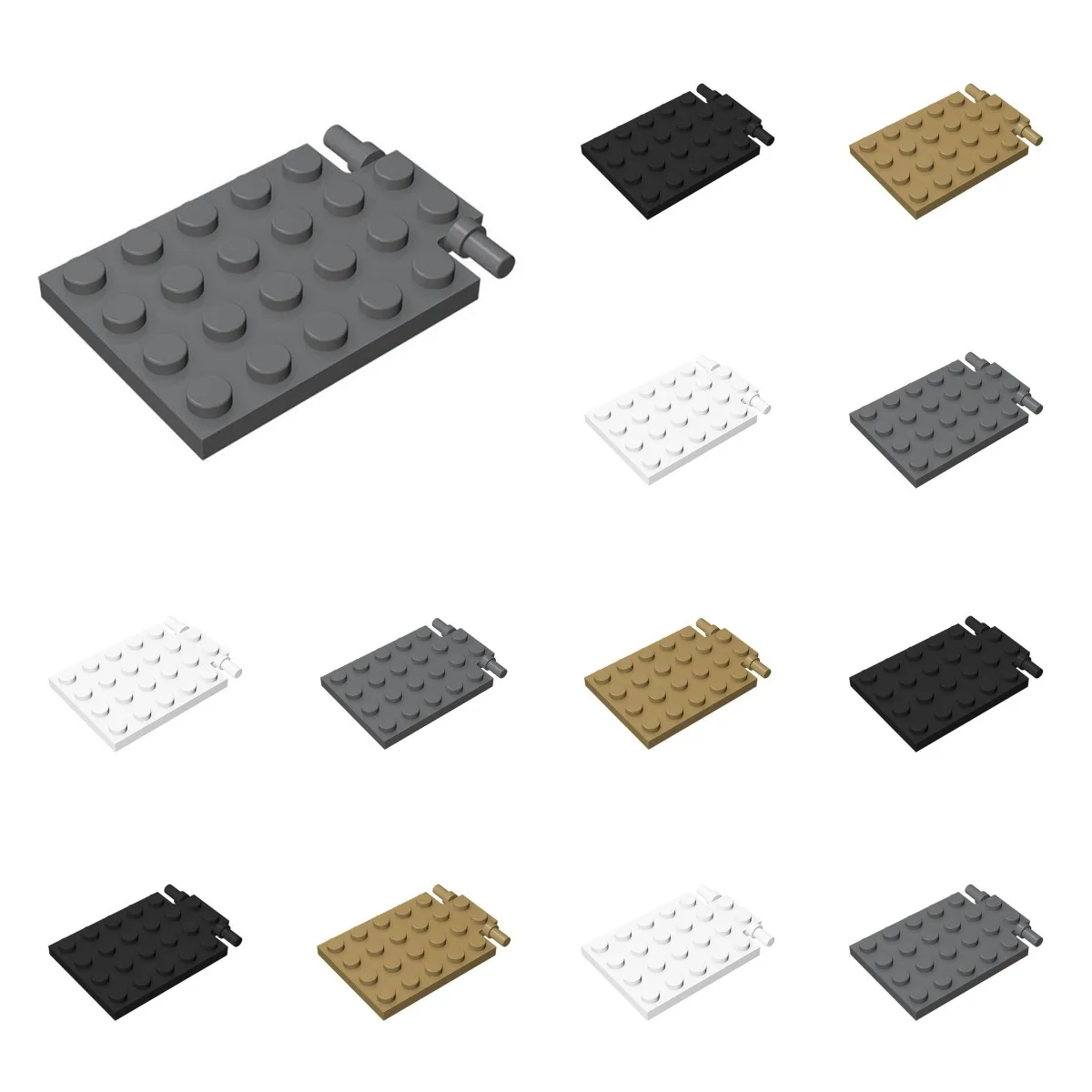 

10pcs 92099 Plate Modified 4 x 6 with Trap Door Hinge Bricks Collections Bulk Modular GBC Toy For Technical MOC Buildings Blocks