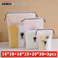 Bolsa de cosméticos de viaje impermeable transparente para mujer, estuche de maquillaje, organizador de maquillaje de baño, Kit de aseo, bolsa de almacenamiento de belleza, 3 piezas