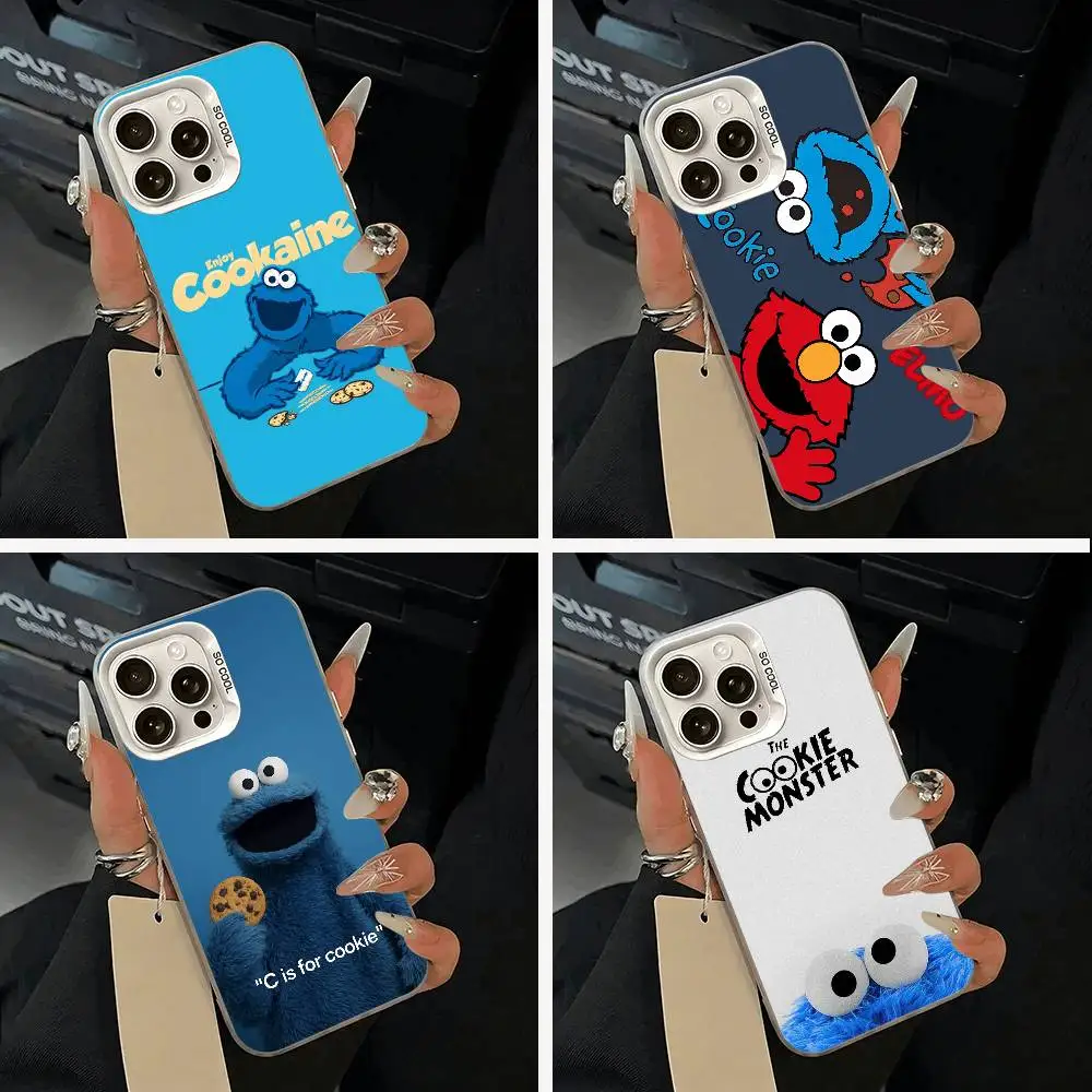 

C-Cookie- Monster F-Funny Phone Case For iPhone 17,16,15,14,13,12,11 Plus,Pro Max,XS,white silver phone case