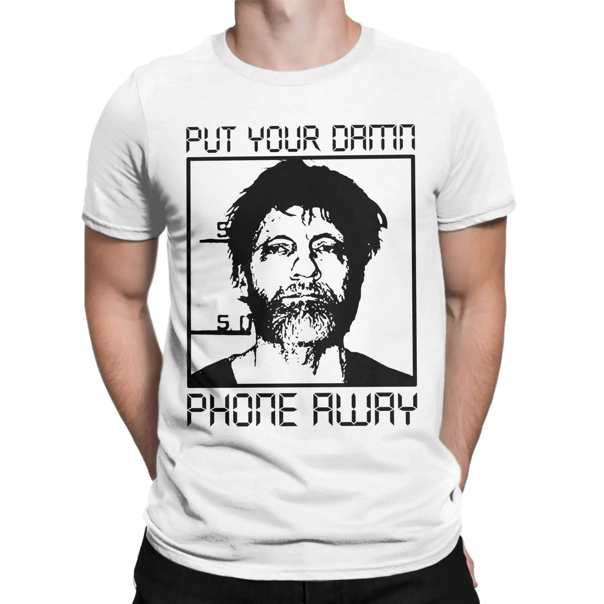 Men Women Phone Your Away T Shirt Ted Kaczynski Cotton Clothes Vintage Short Sleeve Round Neck Tees Graphic Printed T-Shirt