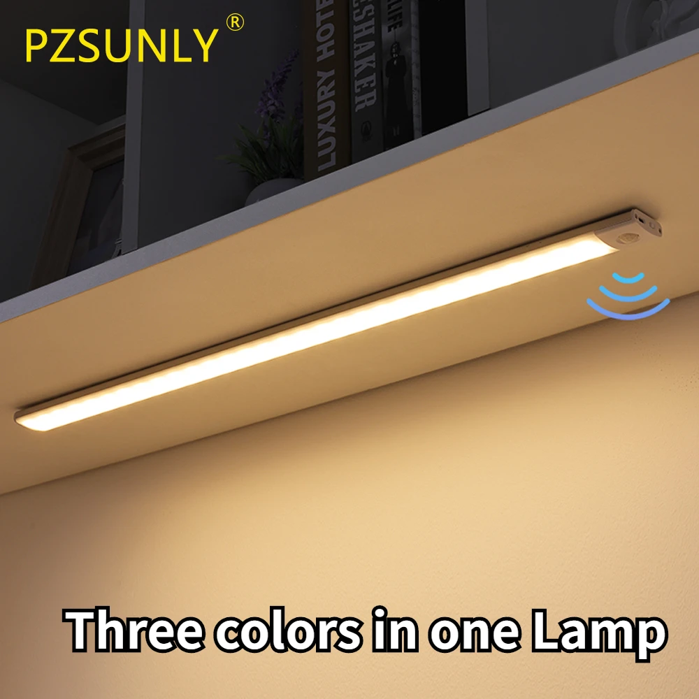 Cabinet Light USB Rechargeable Motion Sensor Led Light For Kitchen Wardrobe Cabinet Lighting 10cm/20cm/40cm/60cm LED Night Light Похожие на AliExpress