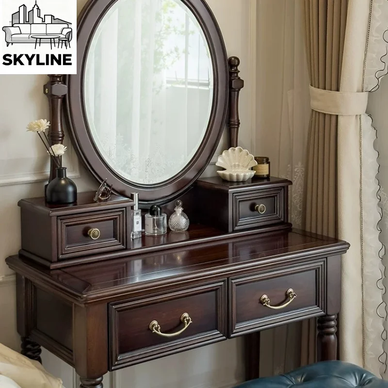 Simple style dressing table retro small dressing table bedroom cabinet