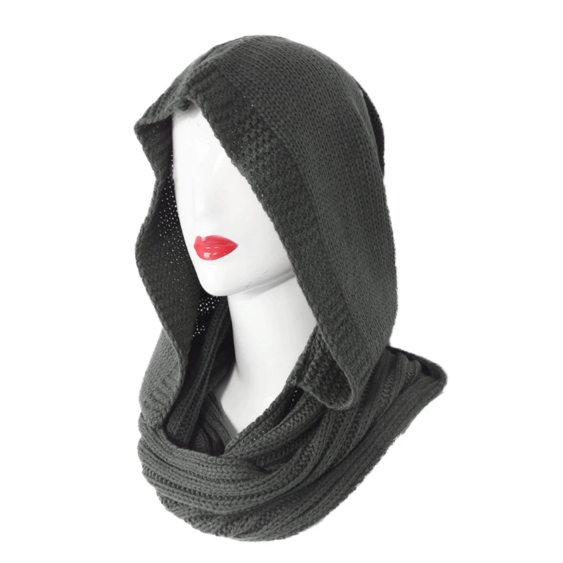 

Winter Soft Pullover Knit for infinity Scarf Beanie Hoodie Circle Loop Shawl Wra