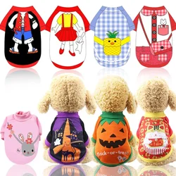 Pet Puppy Clothes Autumn and Winter Thickened Warm New Year Clothes Halloween Dresses Cute Cartoon Jacket Corgi Cat Pet Clothing