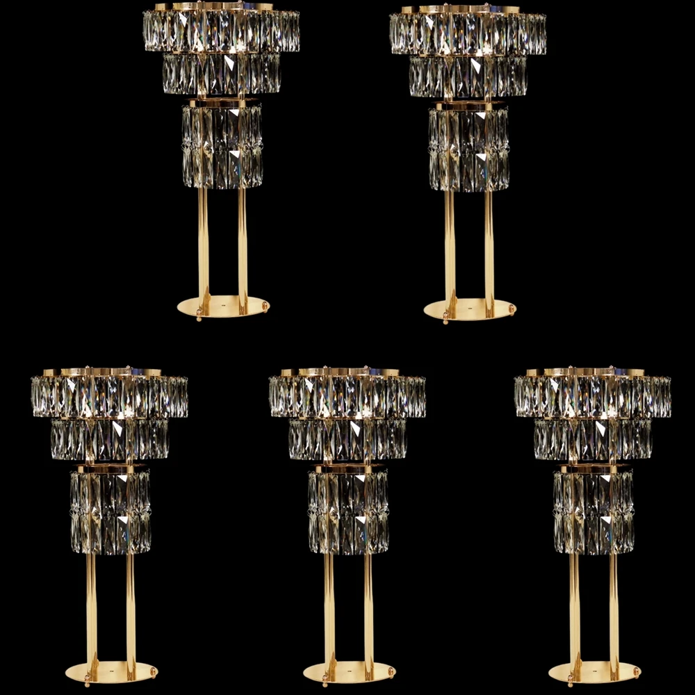

10pcs 60-100cmWedding crystal acrylic vase electroplated iron flower stand table centerpiece stage Ferris wheel ornaments party