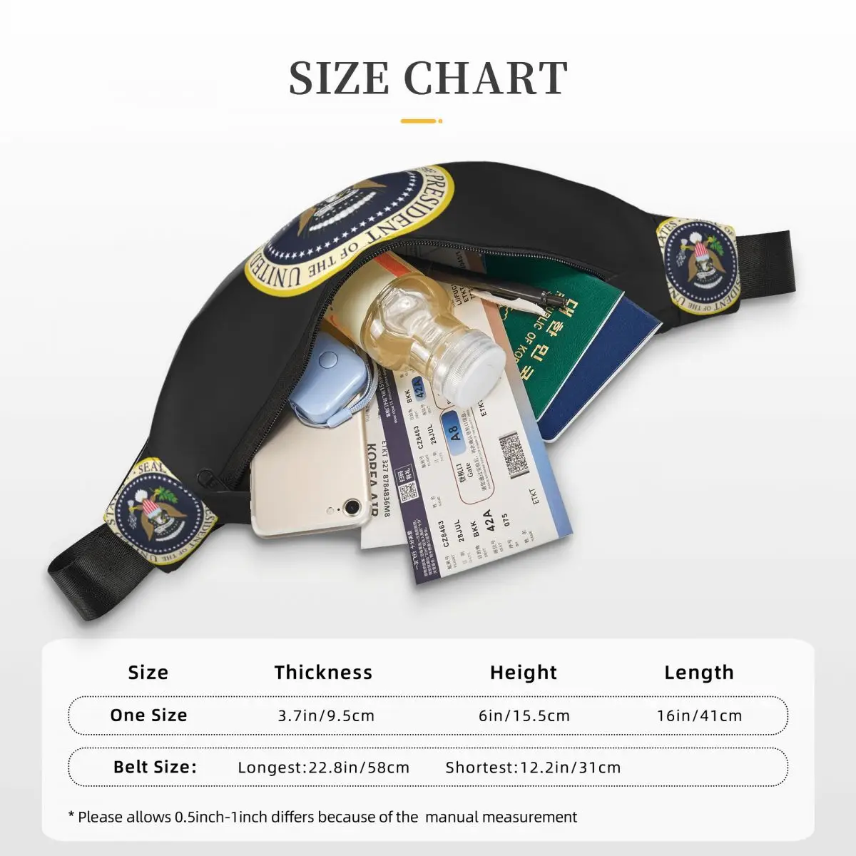 Sigillo del presidente dello stato unito marsupio Unisex borse a tracolla multifunzione a tracolla borse a tracolla marsupio da viaggio corto