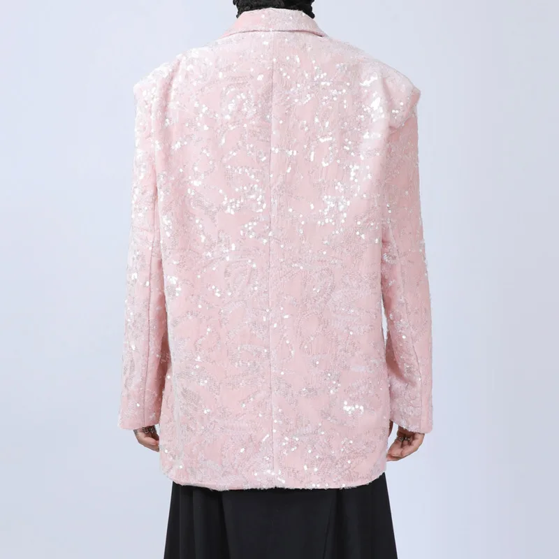 WVGA ربيع الخريف جديد رجل المد كم طويل السترة المتخصصة شيك عادية الترتر العصرية المتضخم بدوره إلى أسفل طوق البدلة سترة W14660 #5