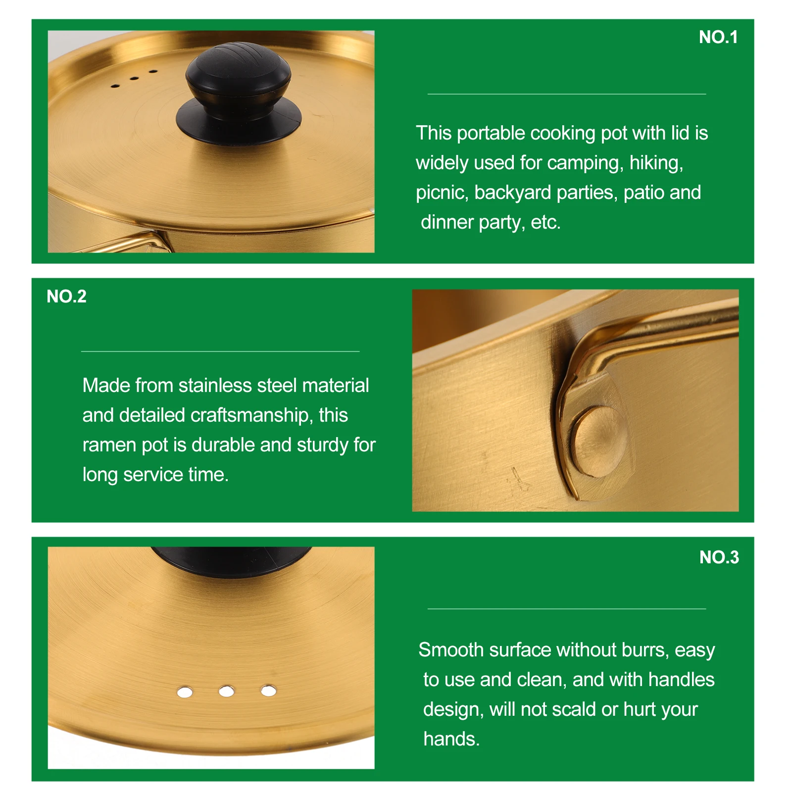 

Large Soup With Lid For Big Noodle Cooking Ramen Noodle Big Pot Porridge Gold Pot Camping Kitchen Cookware