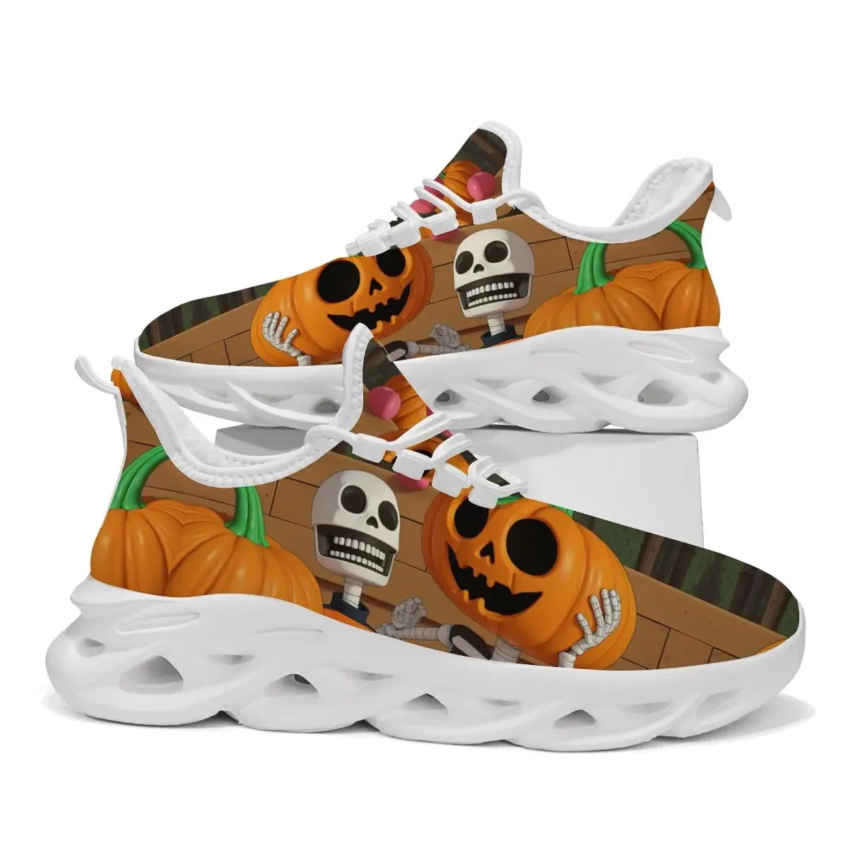 

Мужская повседневная мужская обувь унисекс, легкая мягкая толстая подошва с отверстиями, парная обувь, кроссовки с тыквой на Хэллоуин, спортивные кроссовки, женская обувь