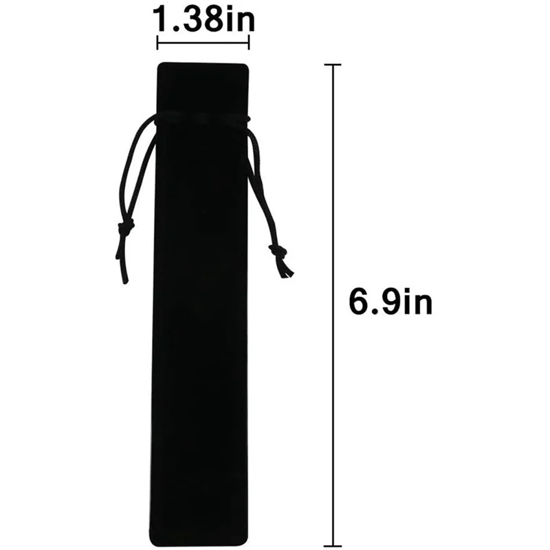 1000 Pcs Black Velvet Pen Pouch Sleeve Holder Single Pen Bag Case Pencil Bag