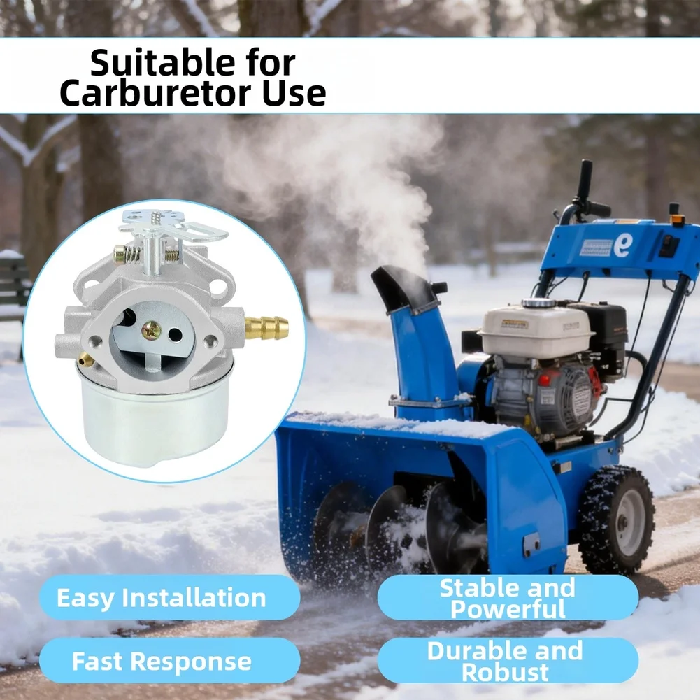 Snow Blower Part Carburetor Kit Long-lasting Construction Aluminum Body Flat-slide Design Easy Install Carburetor